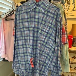 Vineyard Vines Blue Plaid Casual Button Down Shirt